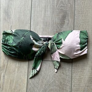 Beach Riot pink palm Leafy Bandeau bikini Top